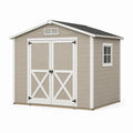 Abri de jardin 300 x 240 x 240 cm en résine beige et blanc à double porte - rangement extérieur