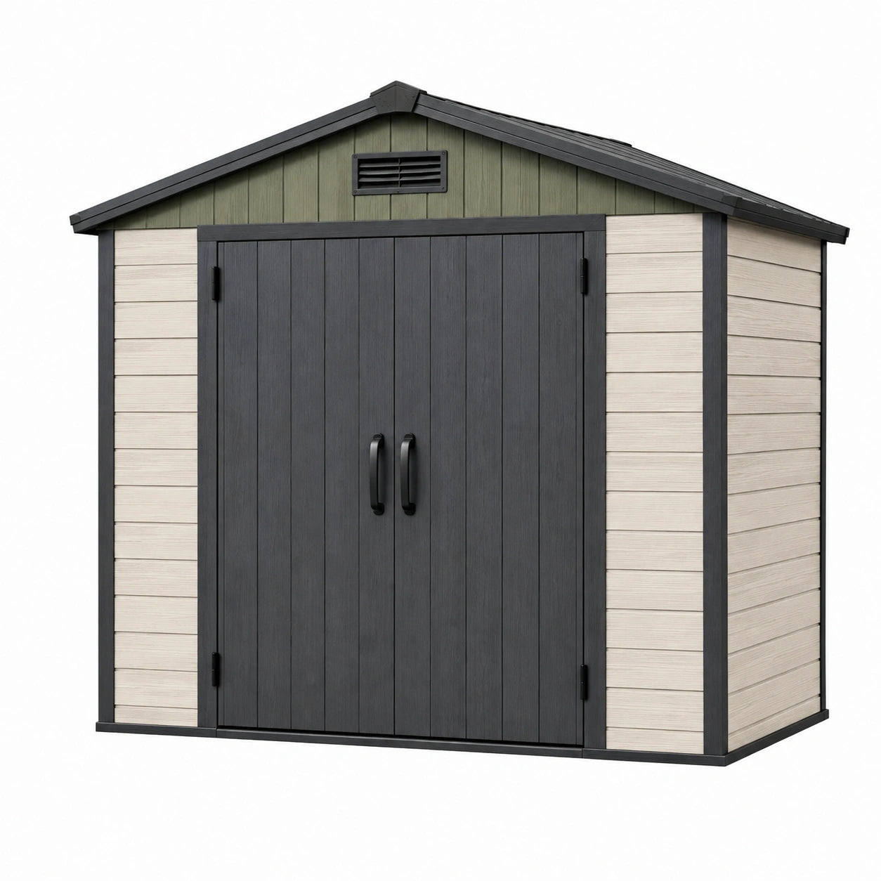 Abri de jardin 185 x 110 x 200 cm en résine gris anthracite - rangement extérieur ventilé