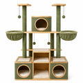 Arbre à chat 120 x 60 x 180 cm en bois vert avec poteaux en sisal et niches de repos