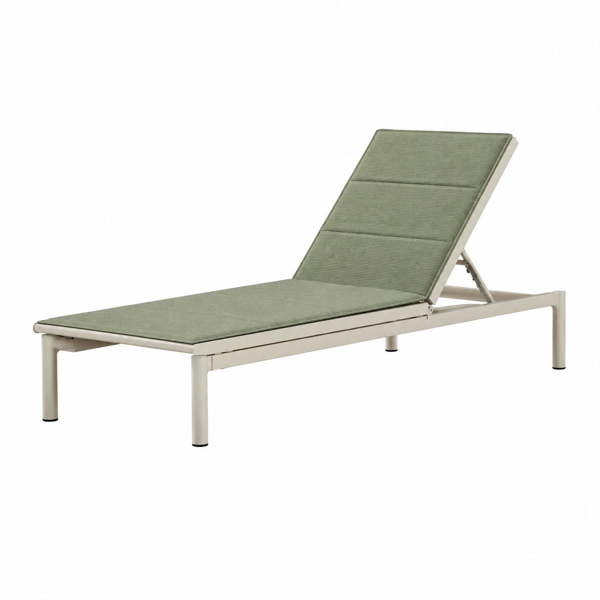 Bain de soleil 195 x 65 cm en aluminium et textile vert réglable extérieur