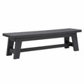 Banc de jardin 180 cm en métal noir à lattes style industriel