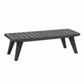 Banc de jardin 180 x 40 x 45 cm en bois noir style contemporain