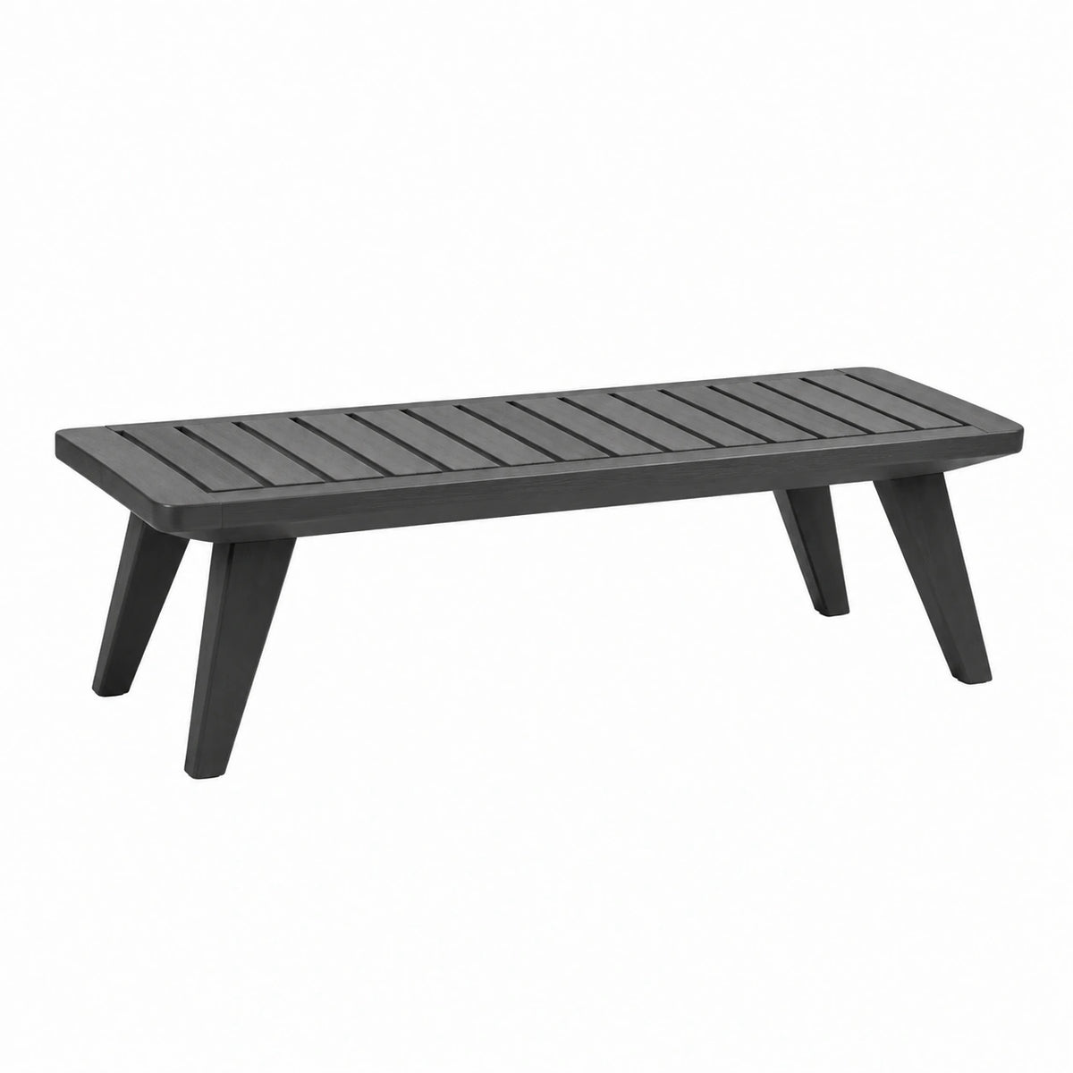 Banc de jardin 180 x 40 x 45 cm en bois noir style contemporain