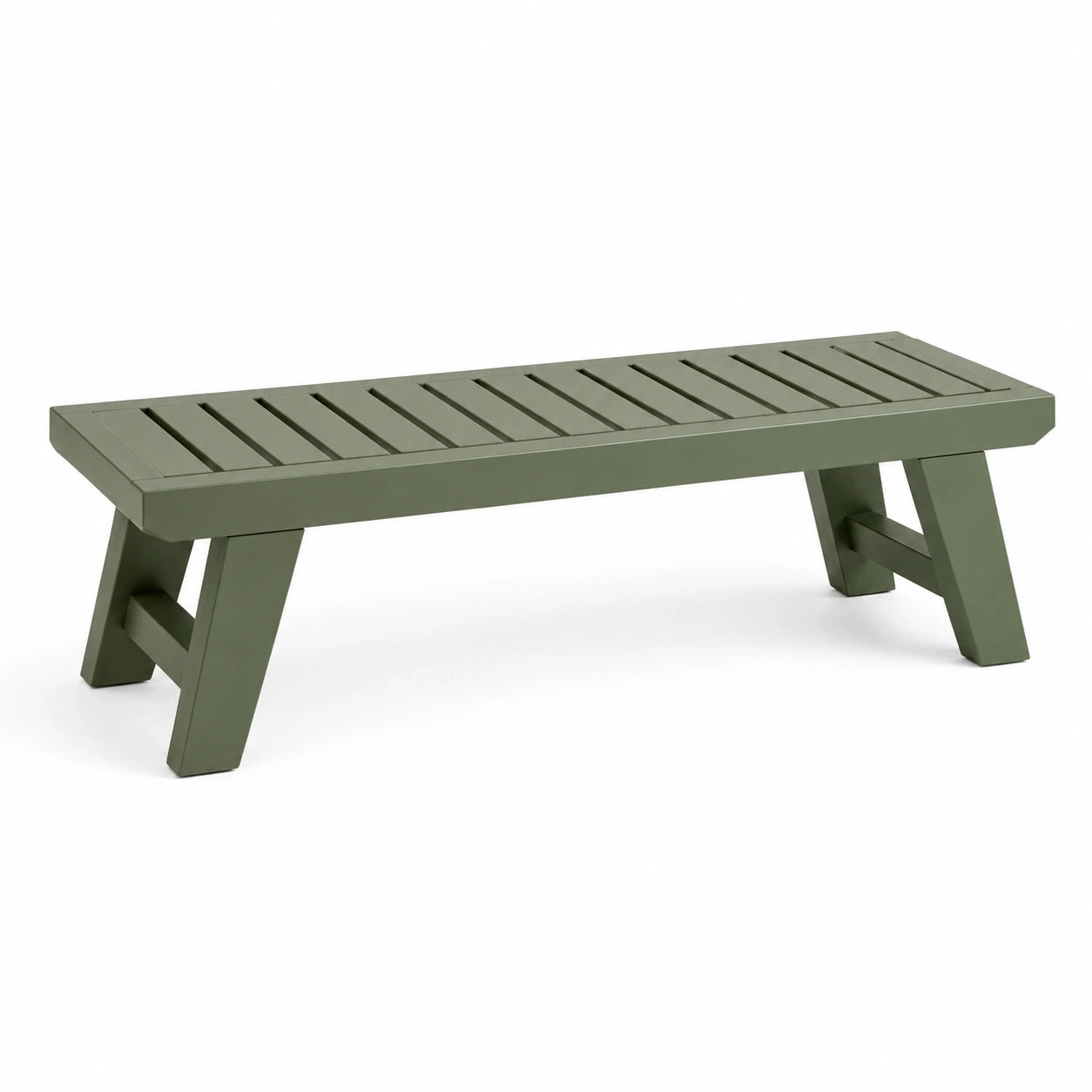 Banc de jardin 180 x 38 x 45 cm en bois vert à lattes style contemporain