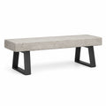 Banc 120 cm en ciment gris avec piètement métal noir style industriel